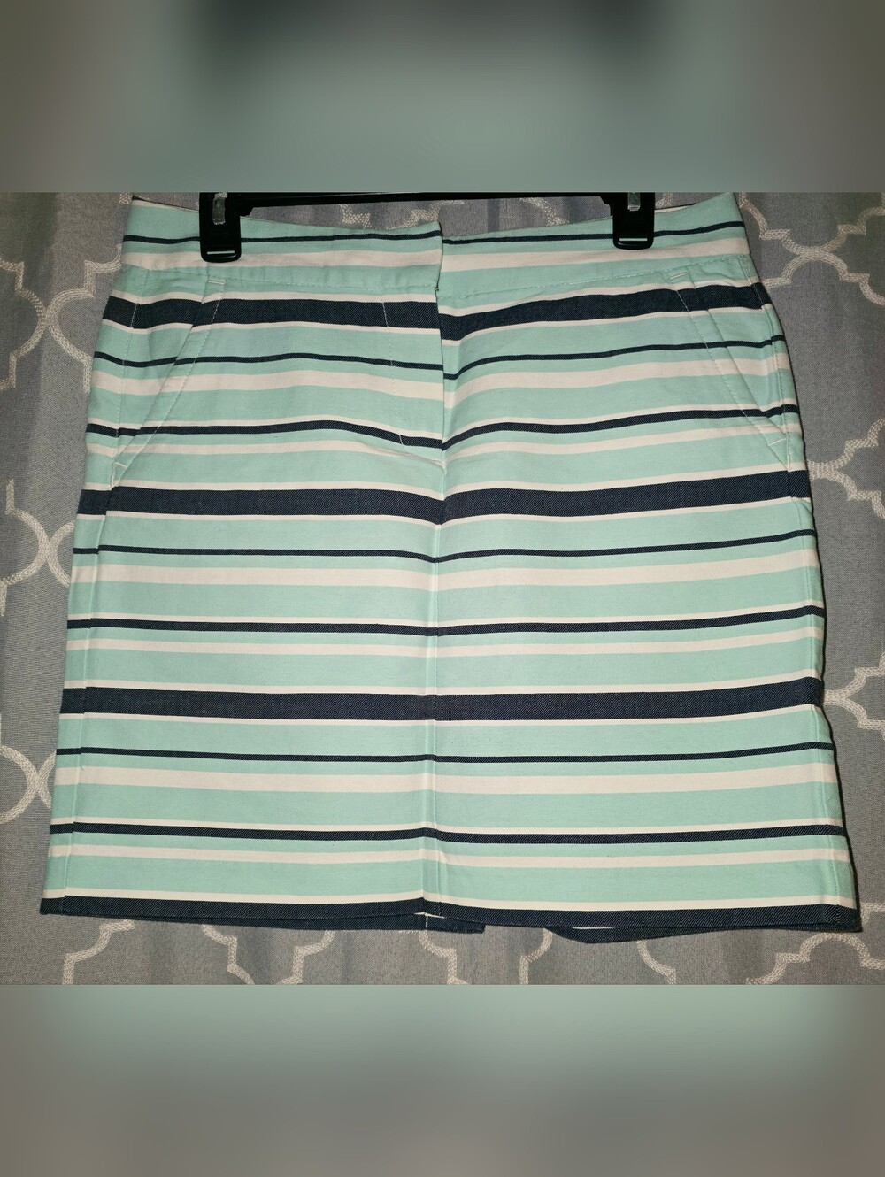 Tommy Hilfiger Preppy Denim Blue & White Striped  Skirt With Pockets